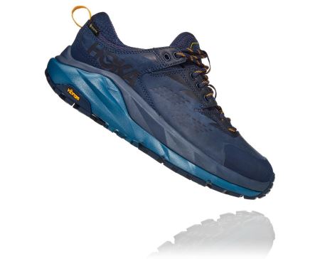 Hoka One One Kaha Low GORE-TEX - Sapatos De Caminhada Mulher Pretas / Azuis | PT-ulhl3EM